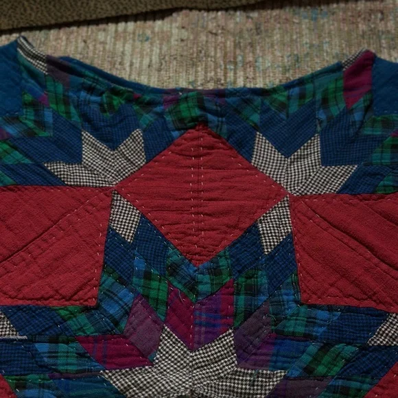 Colorful Patchwork Poncho Top - Picture 3 of 9